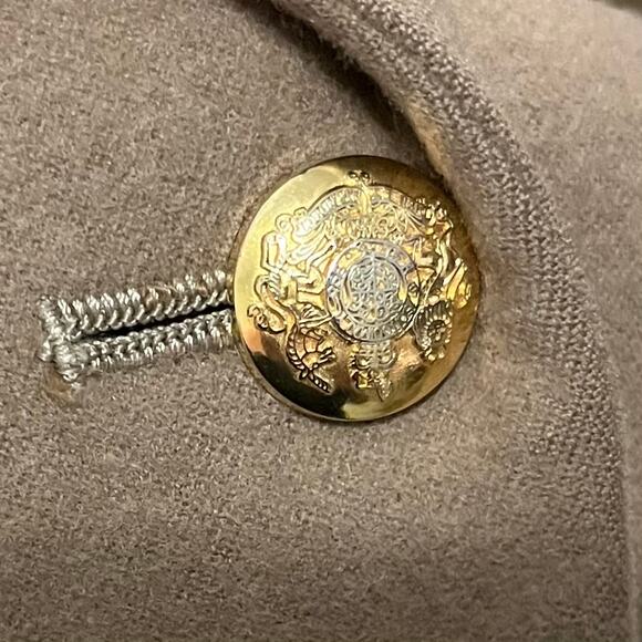 Vtg Classiques For Nordstrom Cashmere Wool Blazer M Gold Hardware Sage Luxury - Picture 3 of 10